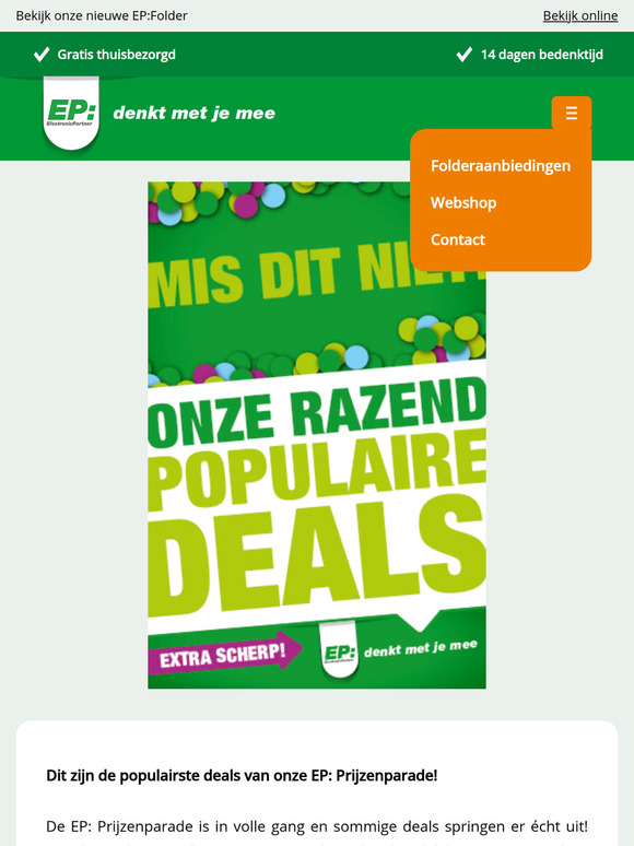 De populairste deals van onze EP: Prijzenparade!