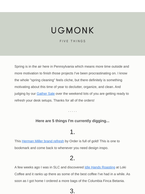 5 things I'm digging – March edition