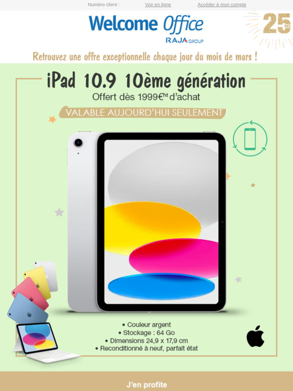 iPad Apple offert avec votre commande !