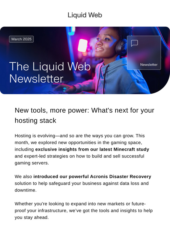 Gaming servers, data safety & more—This month’s hosting breakthroughs