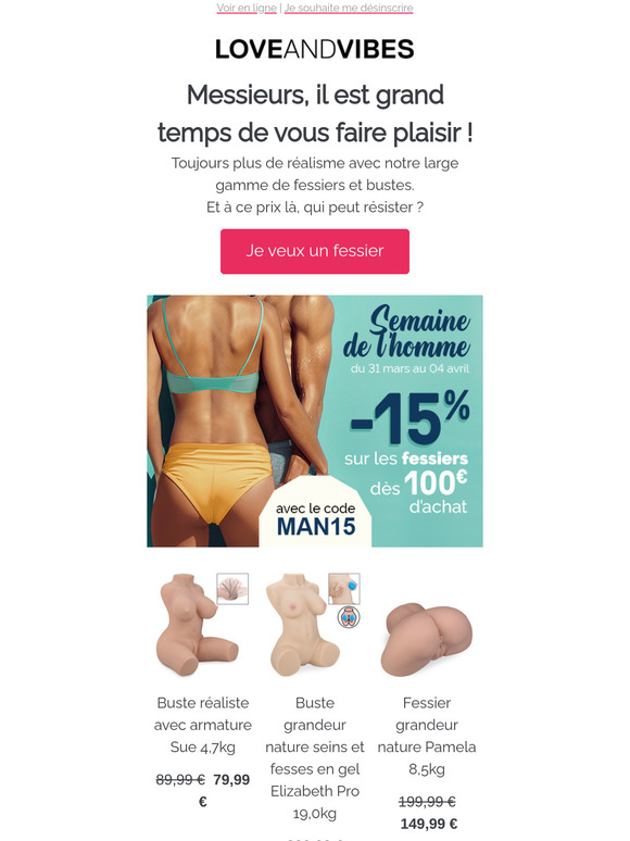 Semaine de l'homme : jusqu'à -15% !