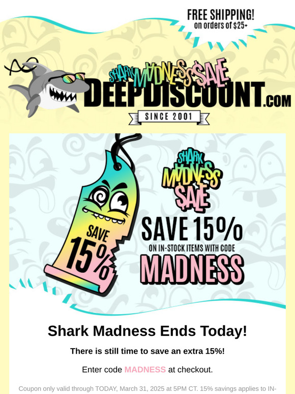 Reminder - Your 15% Off Coupon Ends Today!