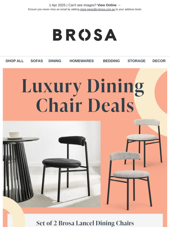 Set of 2 Lancel Dining Chairs ONLY $239 (52% OFF Standard Retail Price)