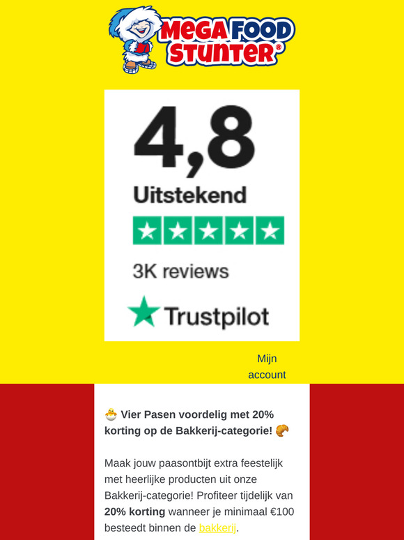 🐣 Vier Pasen voordelig met 20% korting op de Bakkerij-categorie! 🥐
