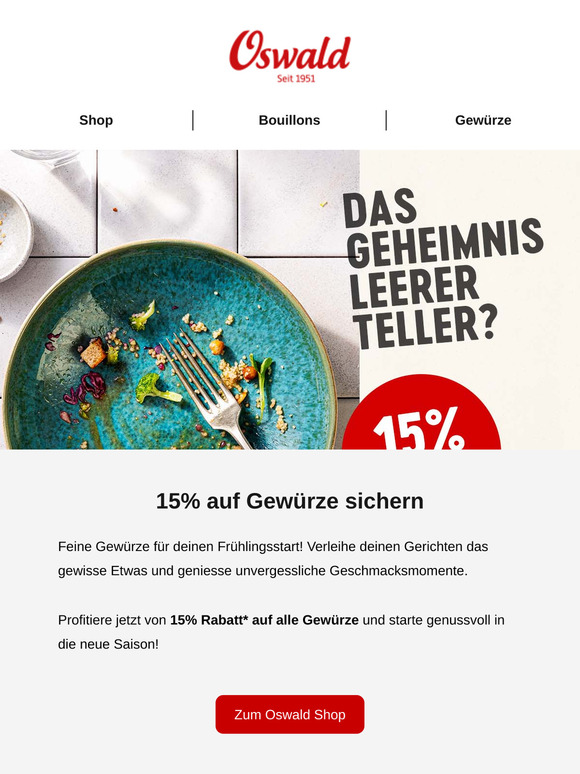 Jetzt 15% auf alle Gewürze