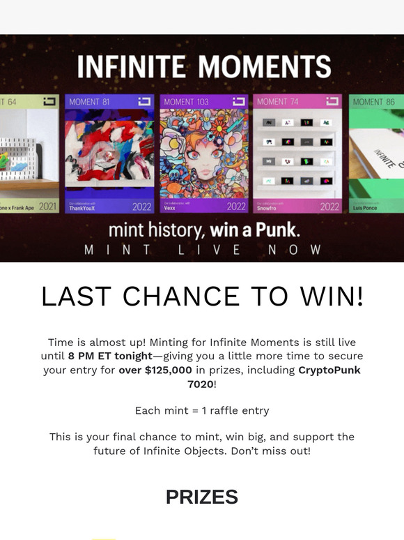 LAST CHANCE to win a Punk 🚨
