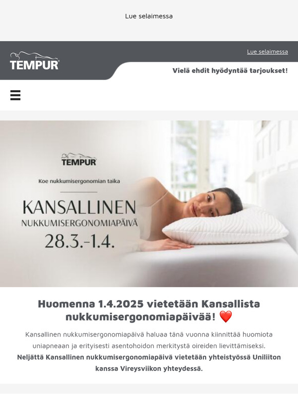 Kansallinen nukkumisergonomiapäivä on melkein täällä! 😍 Huippuetuja & maksuton webinaari!