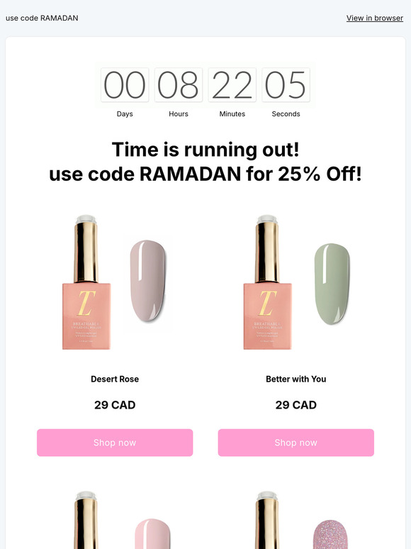 Only a few hours left for our Ramadan Sale😯⏰✨ 25% OFF Storewide!