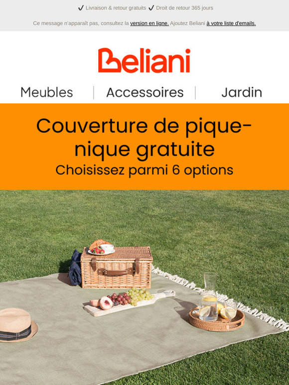 Couverture de pique-nique gratuite : choisissez parmi 6 options
