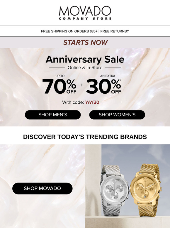 Starts Now: Extra 30% off best-selling styles.