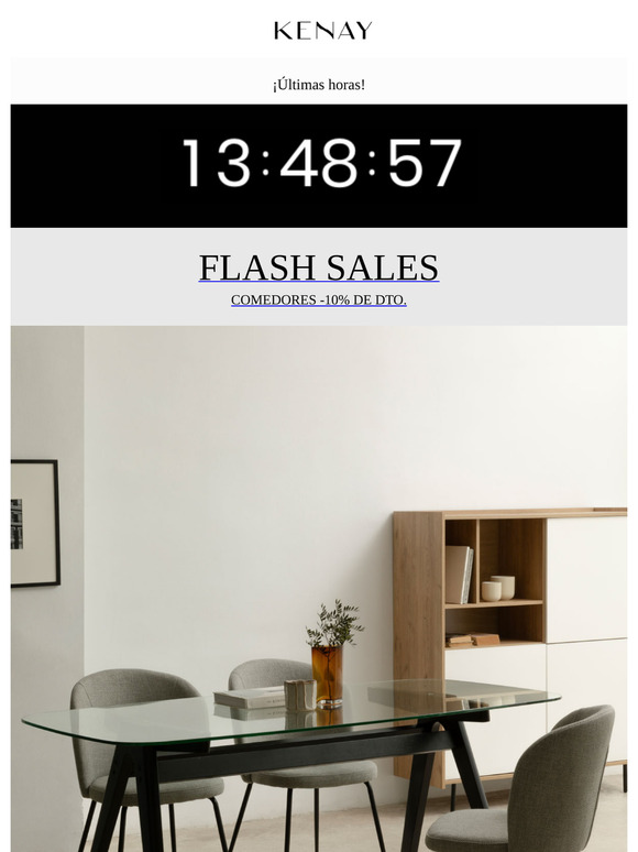 ¡Últimas horas! ⏳ Flash sales comedores -10% de dto.*