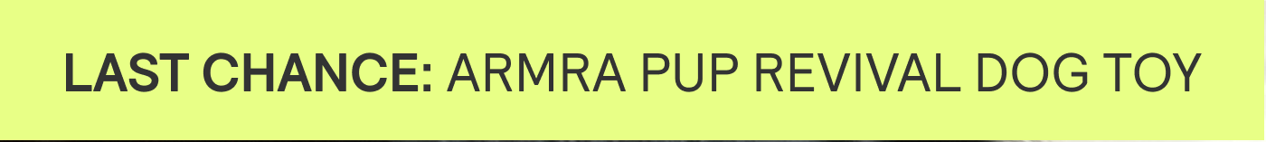LAST CHANCE: ARMRA PUP REVIVAL DOG TOY