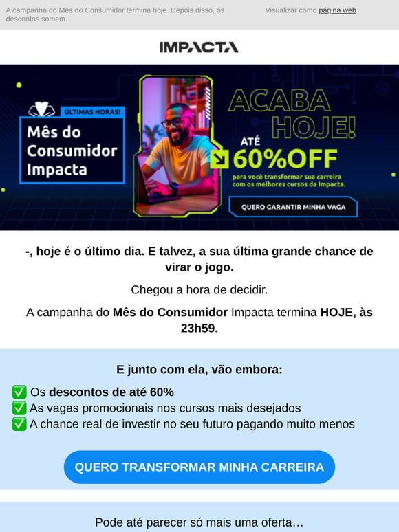 ⏳ É agora ou nunca: últimas horas para garantir até 60% OFF!