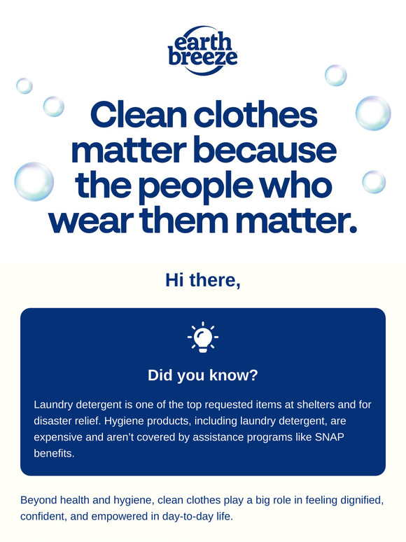 Your Laundry Can Help Others