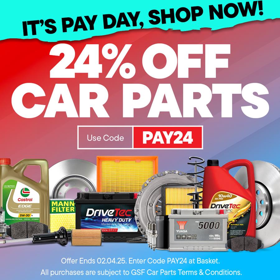 24% Off Car Parts - Use Code PAY24