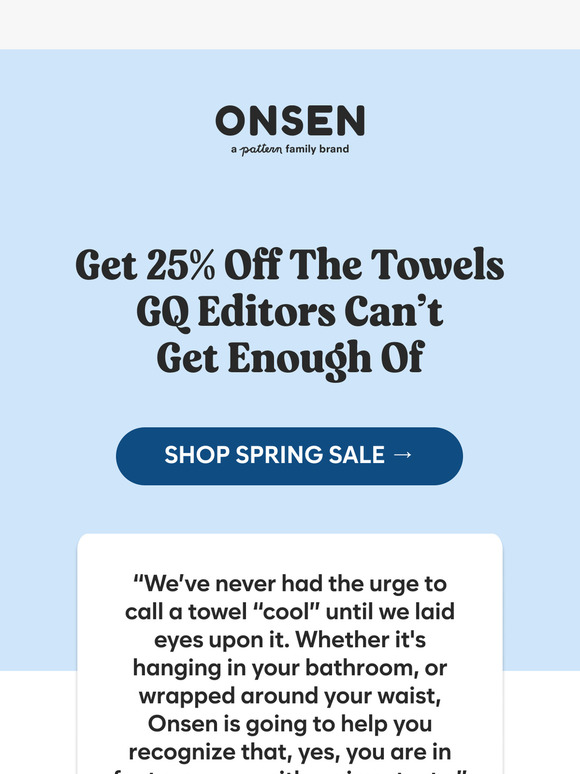 25% Off The Most Famous Towels Online