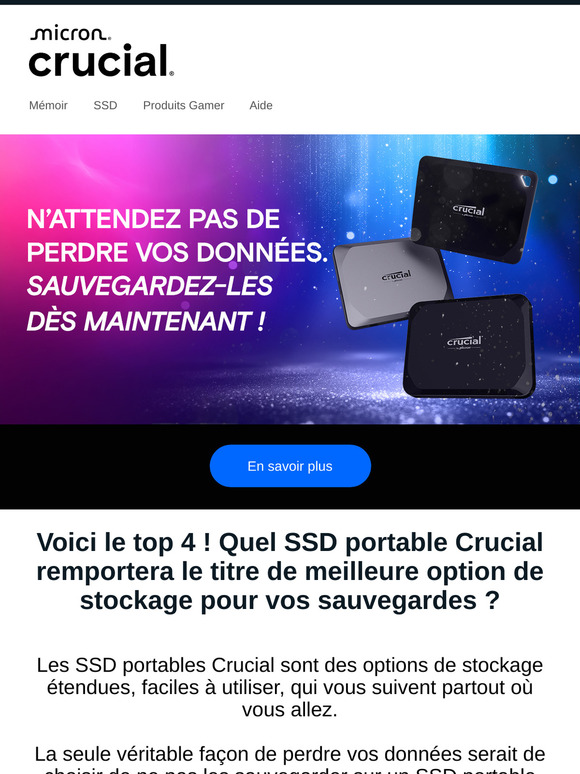 Le top 4 – Quel SSD portable sera le champion ?