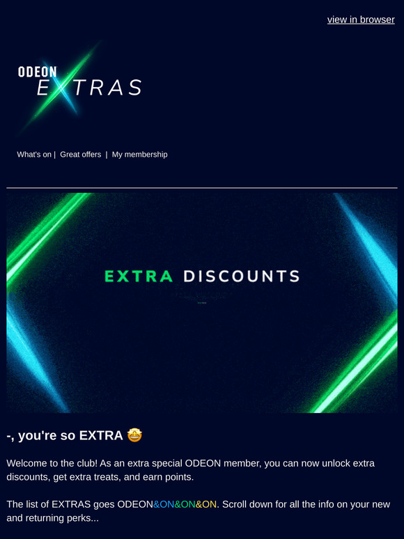 Welcome to ODEON Extras!