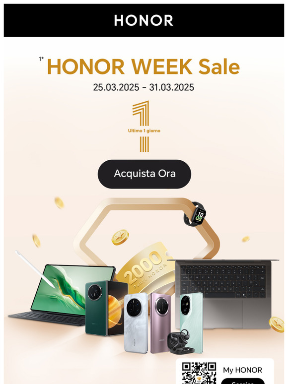 HONOR WEEK Sale: Ultimo 1 giorno!