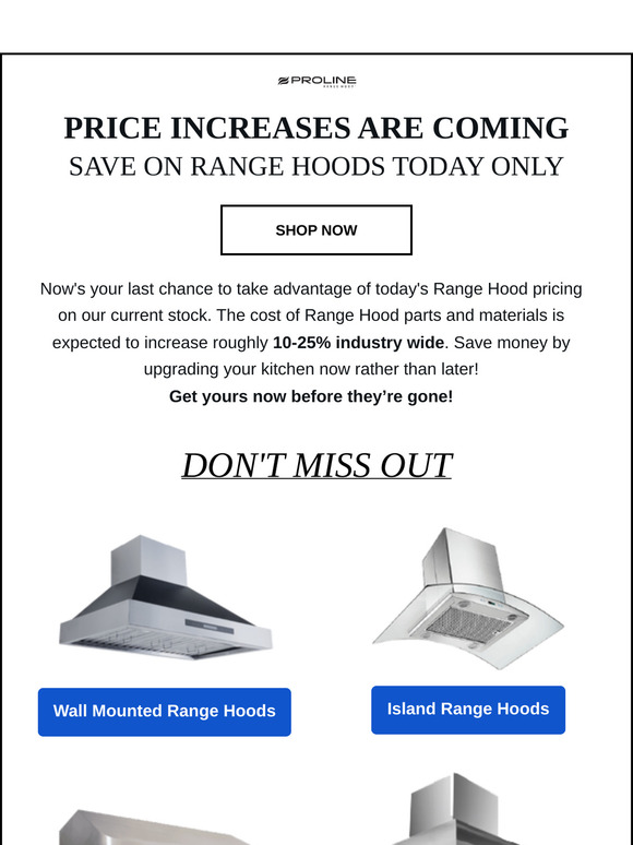 The Best Time to Buy a Range Hood Is... NOW! 🏃