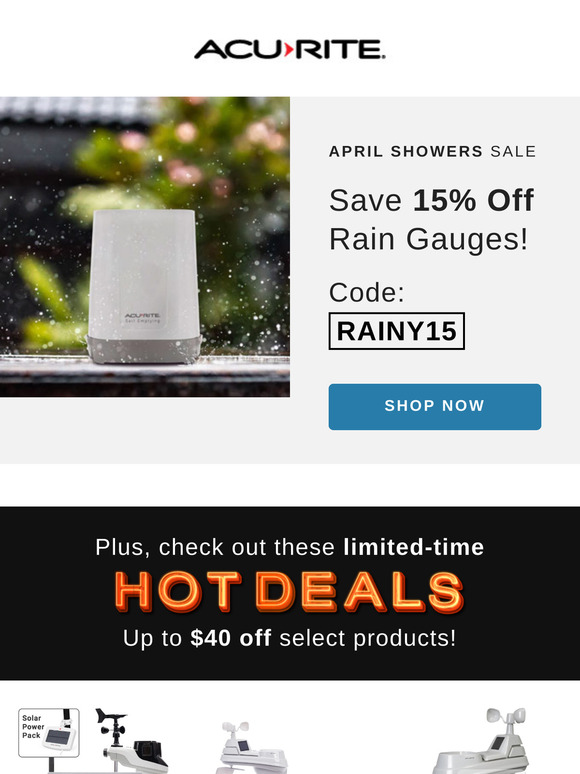 Hot Deals & Rainy Day Savings