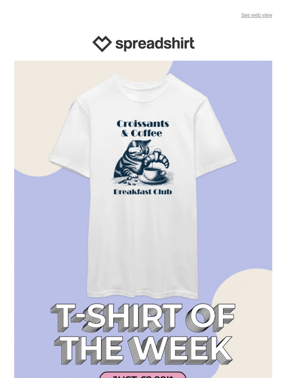 £8.99 for the Croissant Cat 🥐 T-Shirt of the Week