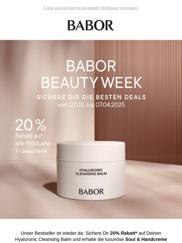 Wieder da: Hyaluronic Cleansing Balm mit 20% Rabatt 💌