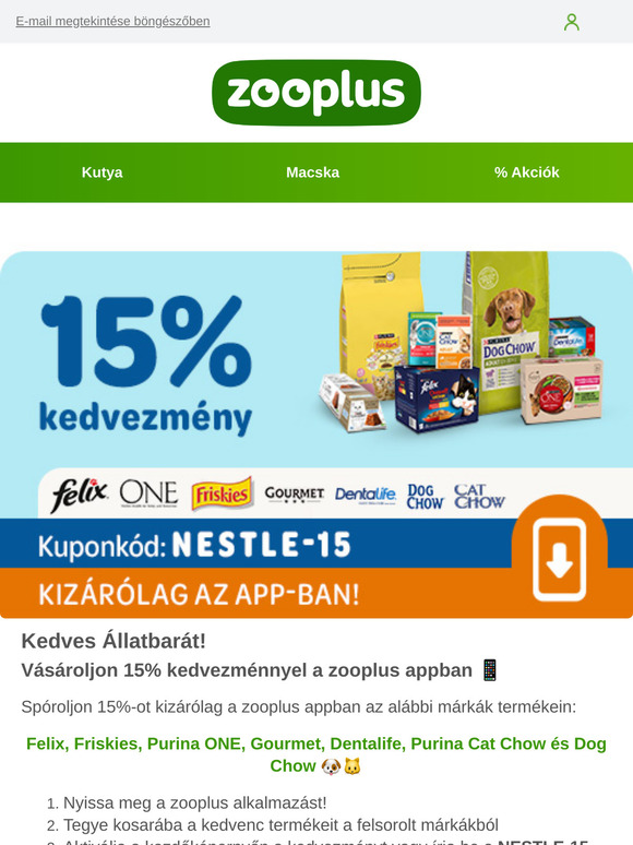 -15% Felix, Purina One, Gourmet és sok más márkára🔥