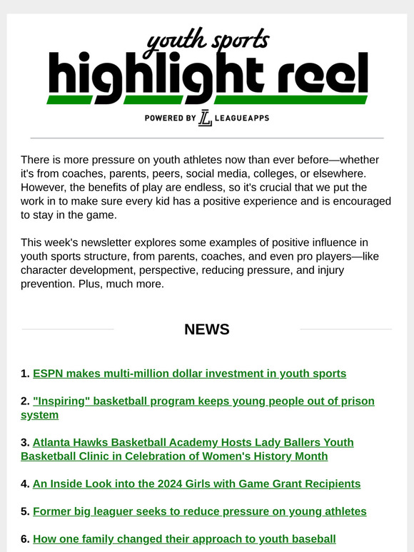 Making youth sports a positive environment