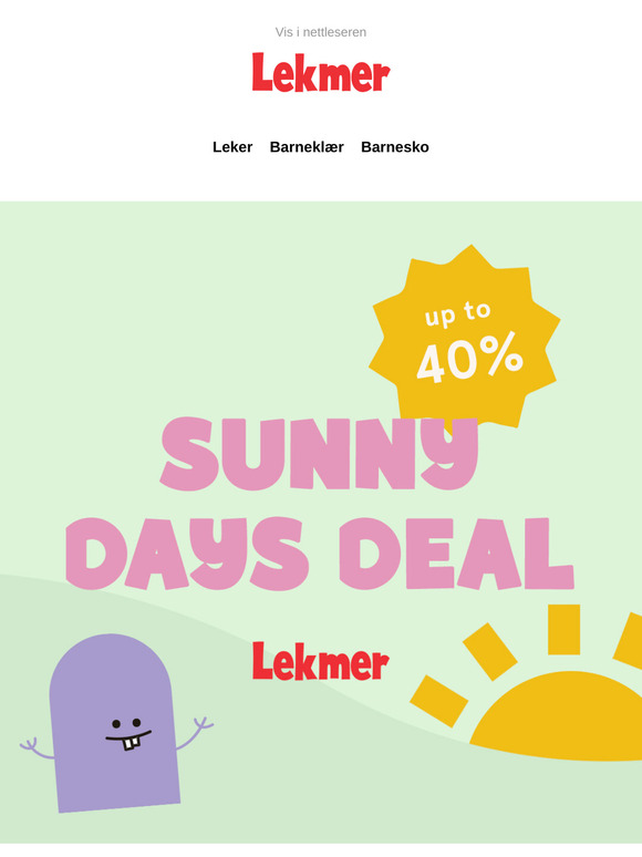 Sunny Days🌞 Nyt solen med 40% rabatt