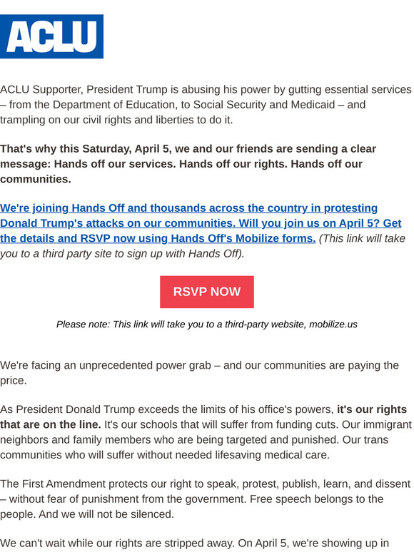 We're rising up to fight President Trump's overreach. Are you with us?