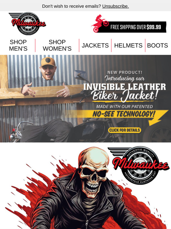 Unleash Your Ride with Our New Patented INVISIBLE Leather Jacket!