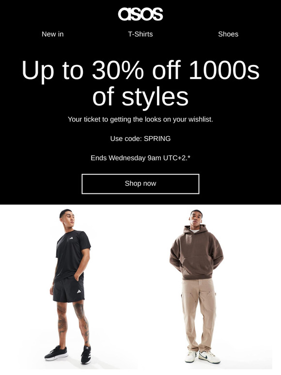 Up to 30% off 1000s of styles