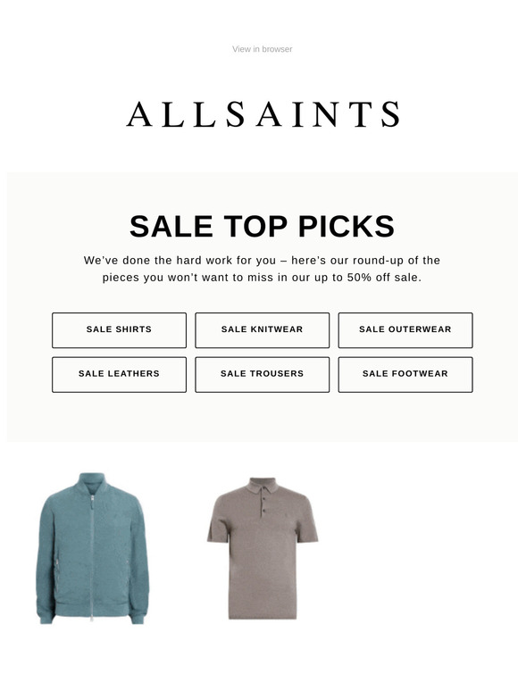Sale top picks – up to 50% off