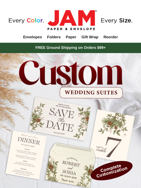Shop custom wedding invitations and stationery items to create the perfect wedding suite here ❣