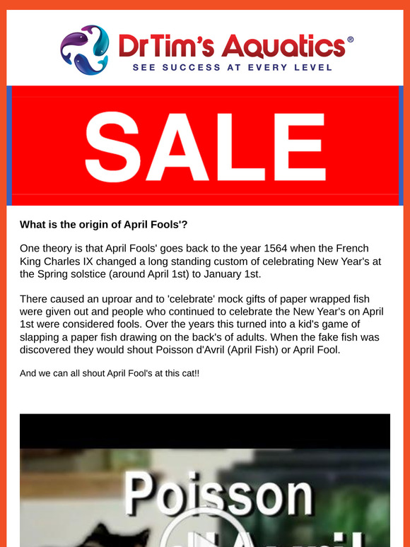 IT'S APRIL FOOLS' DAY | 35% Off Site Wide on DrTim's*, Reptile Systems and ASF