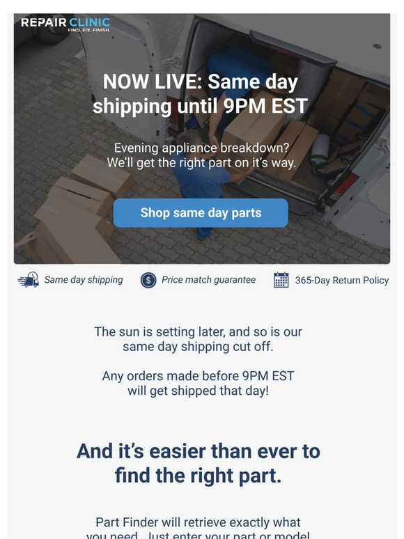 NOW LIVE: Same day shipping until 9pm 🚚
