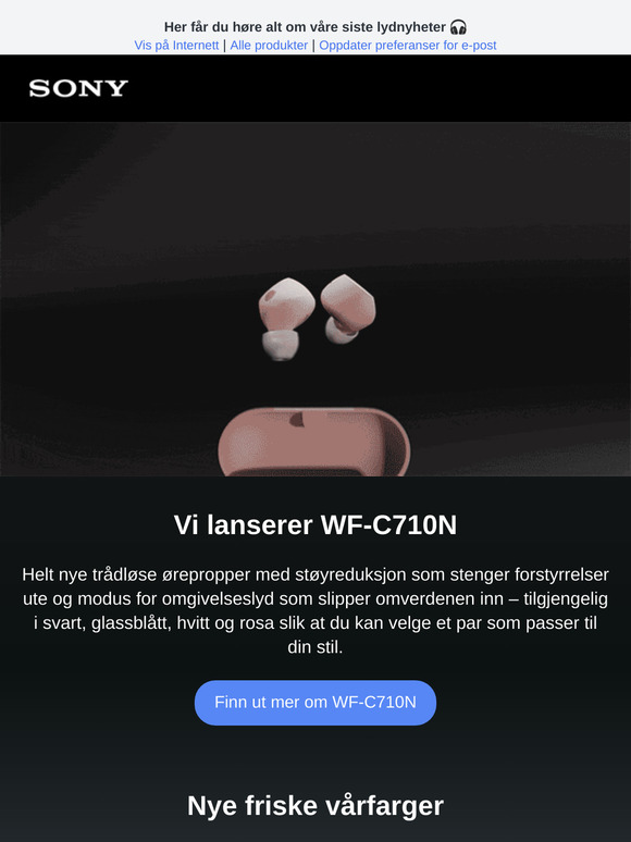 Nye WF-C710N-ørepropper samt nye farger på WH-CH720N og WH-CH520