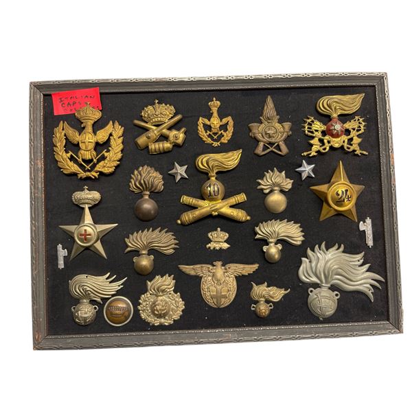 Large Collection Of Assorted Italian Military Cap Badges