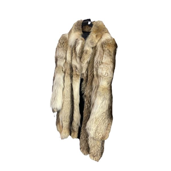 Vintage White/Tan Wolf Fur Coat
