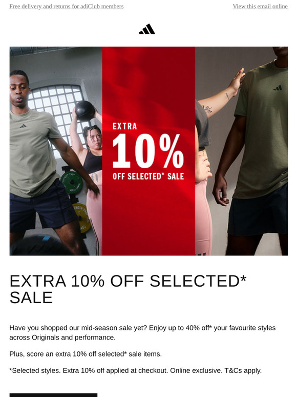 EXTRA 10% OFF SELECTED* SALE
