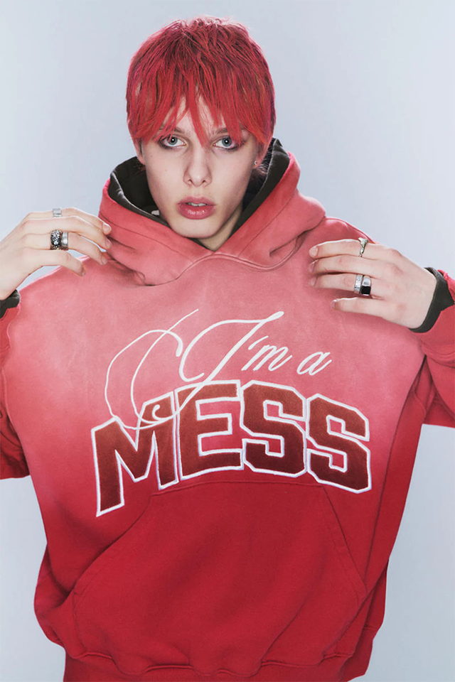 CM X LB DOUBLE-LAYERED SUN-FADED UNISEX HOODIE