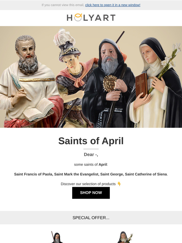 Dear —, the Saints of April 👇