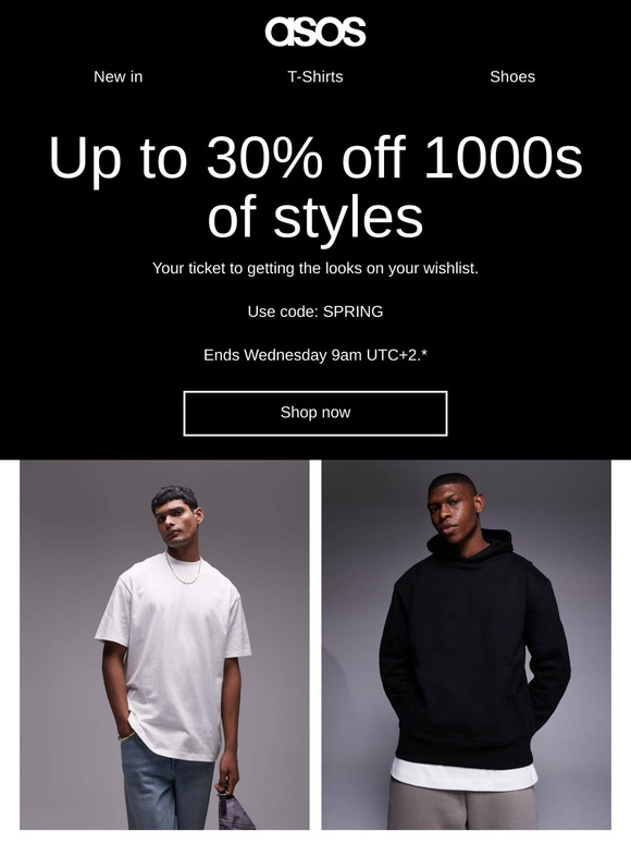 Up to 30% off 1000s of styles