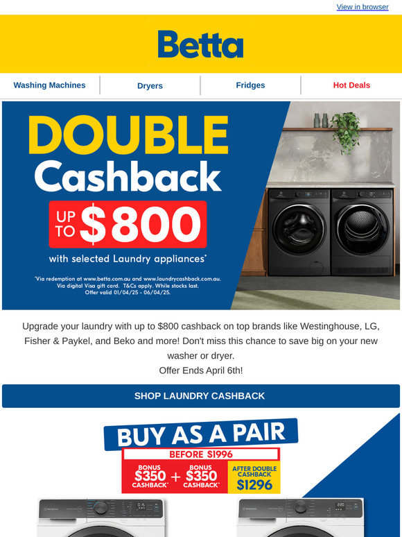 💰Double the Cashback, Double the Savings – Score Up to $800 Back!