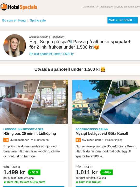 Spahotell för 2 under 1.500 kr!⚡