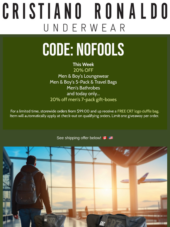 NOFOOLS at CR7, 🇨🇦🇺🇸 shipping special