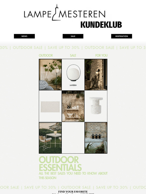 Outdoor Season 🌻 Spar op til 30 %