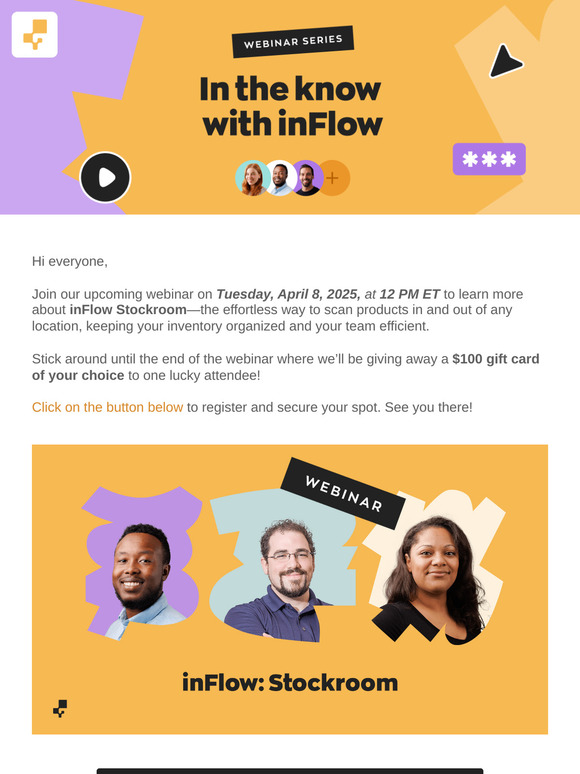 Webinar Sign Up (1 Week Reminder) |  inFlow: Stockroom