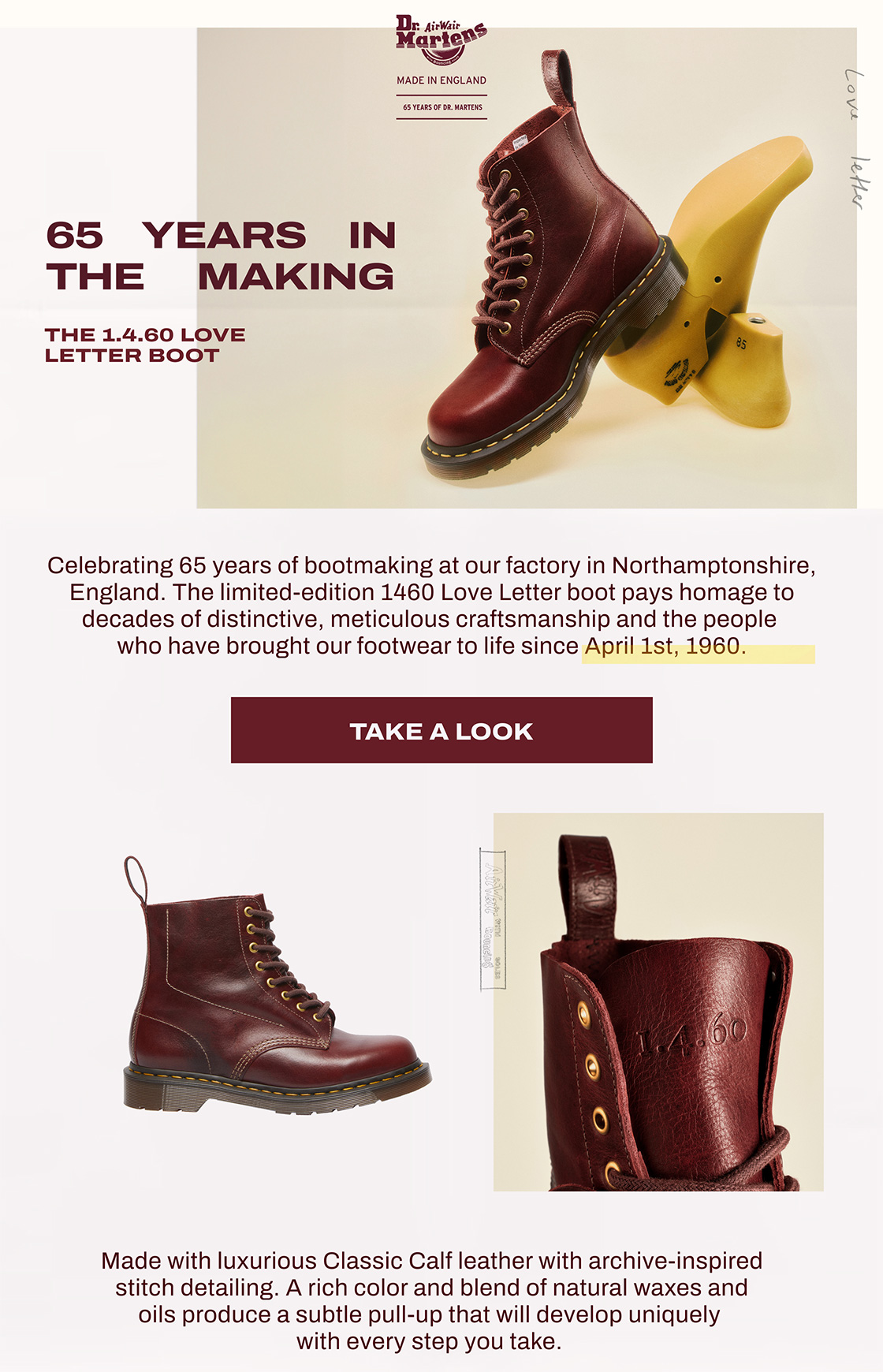 Dr. Martens: The 1460 Love Letter boot | Milled